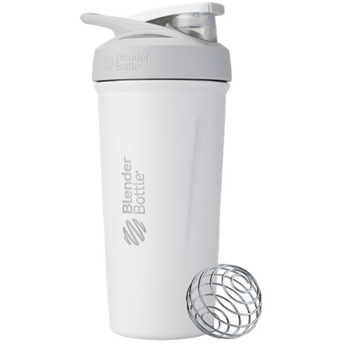 Angle View: BlenderBottle - Strada Insulated Stainless Steel 24 oz. Water Bottle/Shaker Cup - White