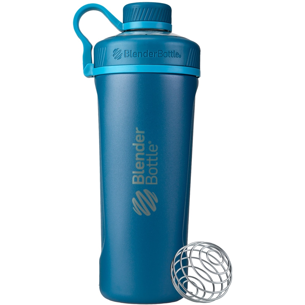 Angle View: BlenderBottle - Radian Insulated Stainless Steel 26 oz. Water Bottle/Shaker Cup - Ocean Blue