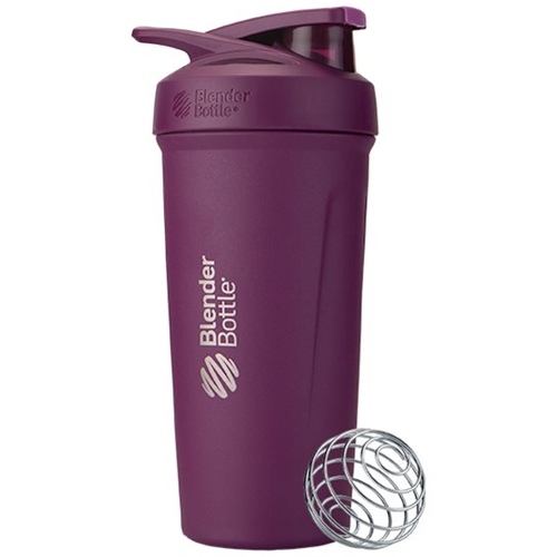 Angle View: BlenderBottle - Strada Insulated Stainless Steel 24 oz. Water Bottle/Shaker Cup - Plum