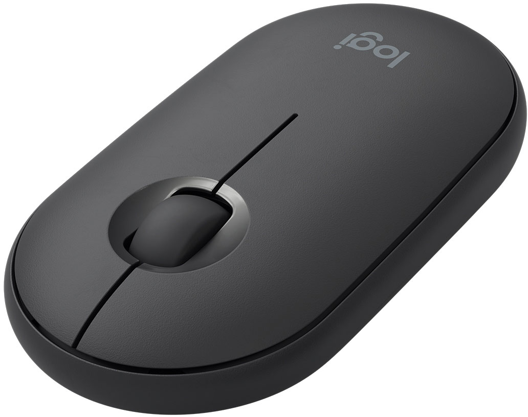 Logitech - Pebble i345 Bluetooth Optical Mouse for iPad - Graphite