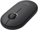 Logitech - Pebble i345 Bluetooth Optical Ambidextrous Mouse for iPad - Graphite