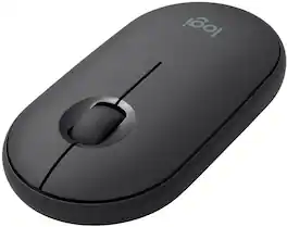 Logitech - Pebble i345 Bluetooth Optical Ambidextrous Mouse for iPad - Wireless - Graphite