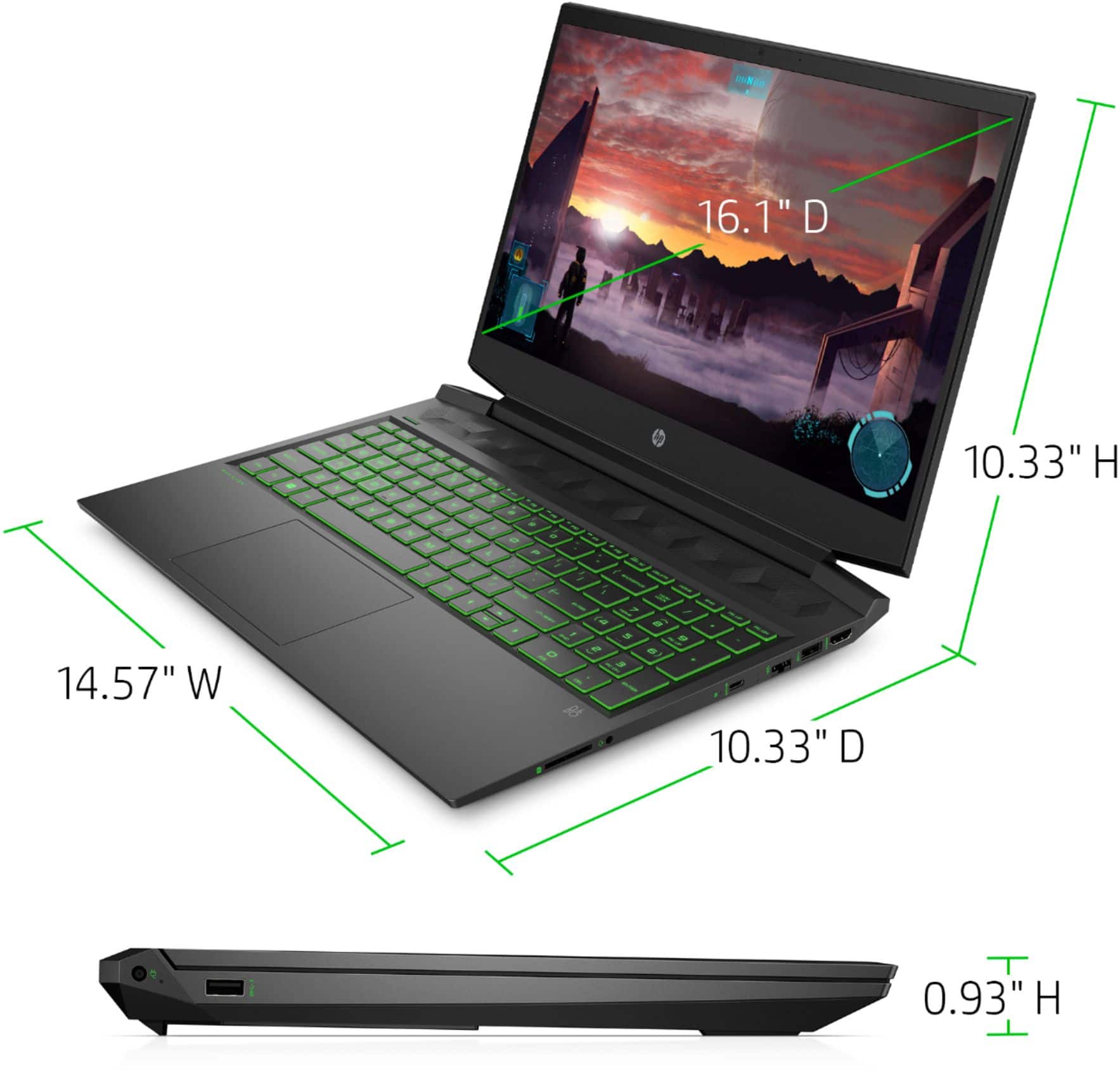 Alt View 13. HP - Pavilion 16.1" Gaming Laptop - Intel Core i5 - 8GB Memory - NVIDIA GeForce GTX 1660 Ti - 512GB SSD + 32GB Optane.