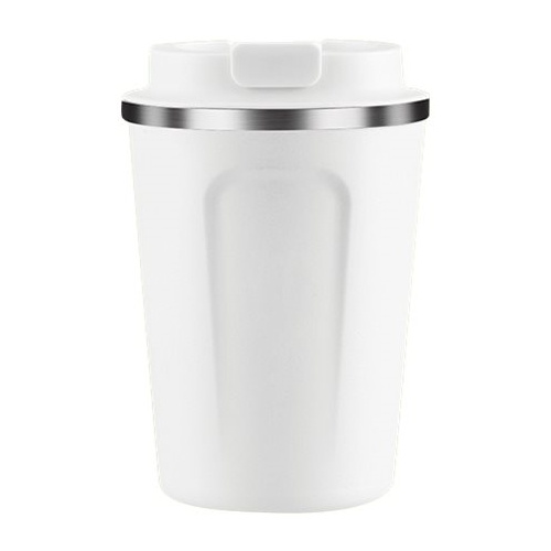 Asobu - Compact Café Coffee Cup with Bonus Reusable Straw - White