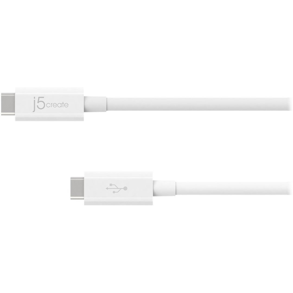 Angle View: j5create - 3' USB Type C-to-USB Type C Cable - White