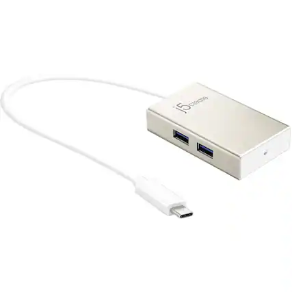 Front. j5create - USB-C 4-Port Hub - Champagne Metallic.