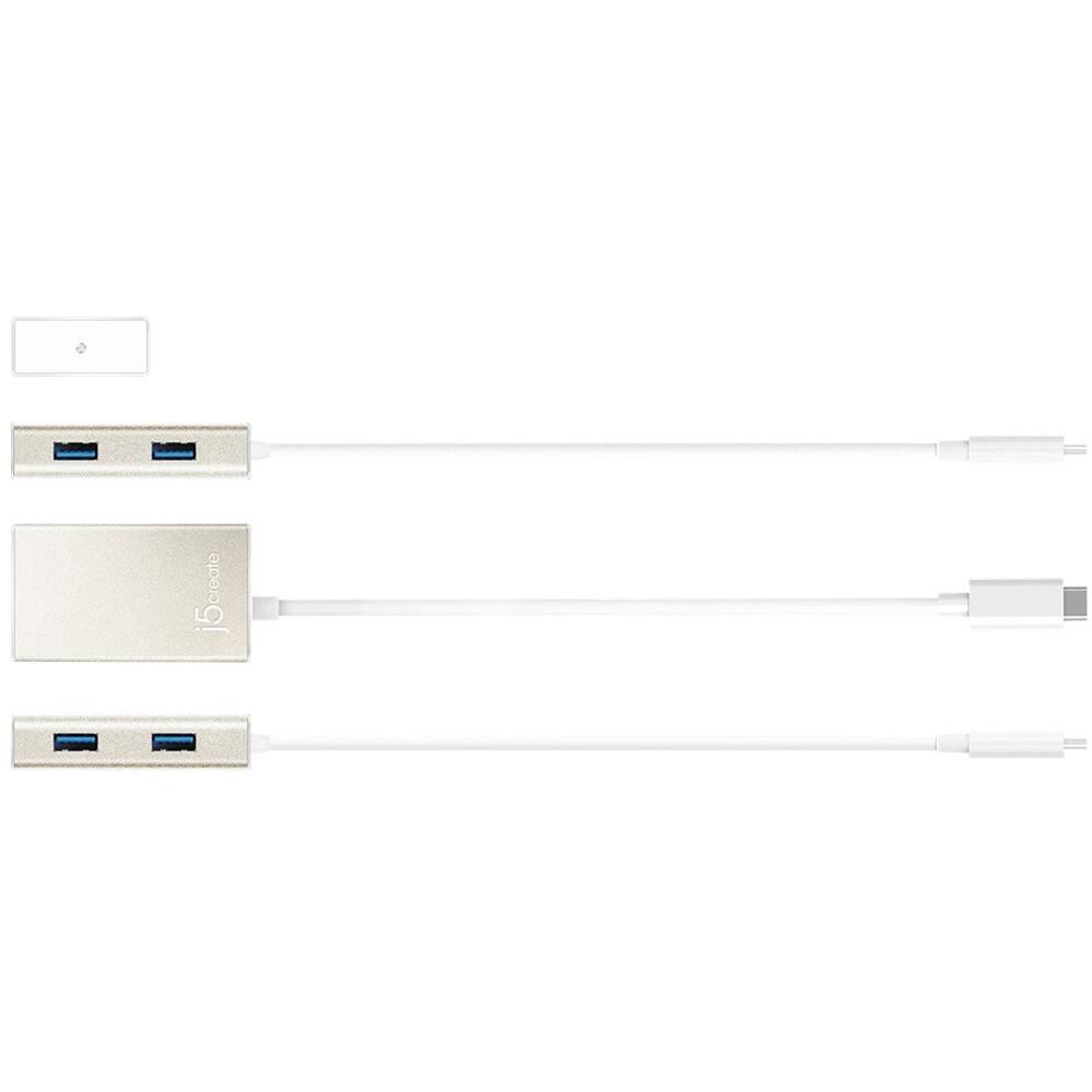 Alt View 11. j5create - USB-C 4-Port Hub - Champagne Metallic.