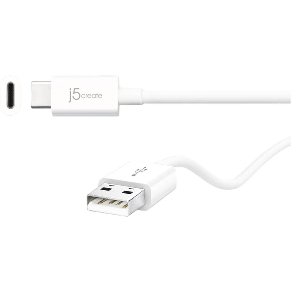 Best Buy j5create 6' USB Type AtoUSB Type C Cable White JUCX08