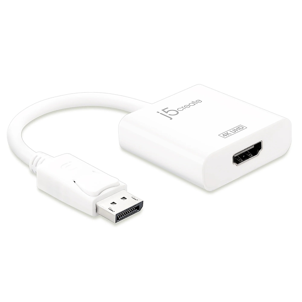 Angle View: j5create - DisplayPort to HDMI Active Adapter - White
