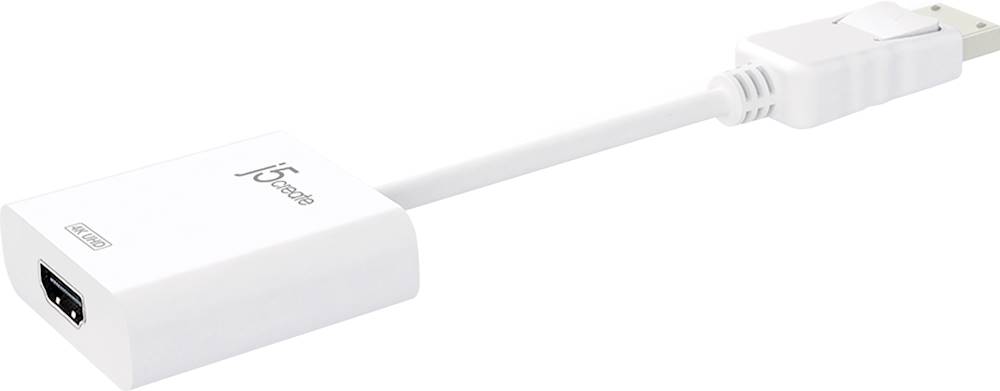 Left View: j5create - DisplayPort to HDMI Active Adapter - White