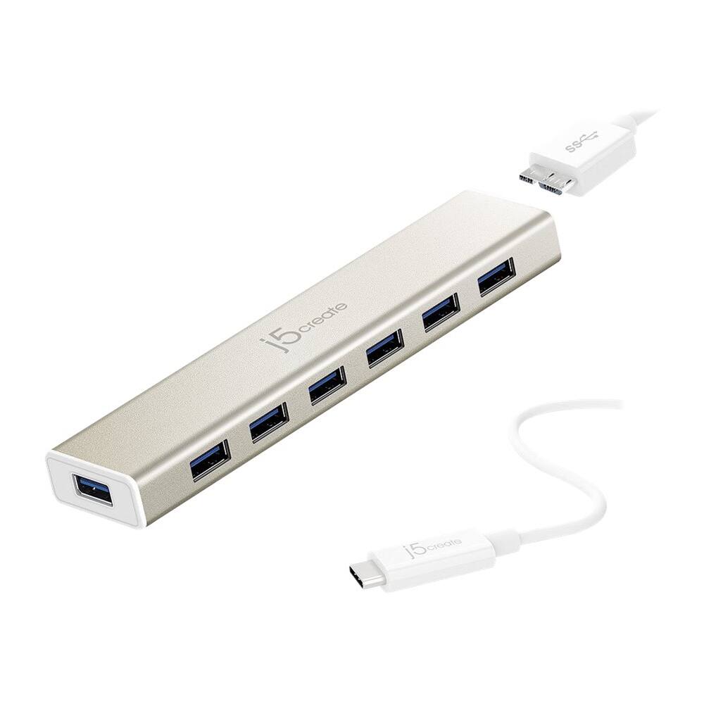 Alt View 11. j5create - USB-C 7- Port HUB - Silver.