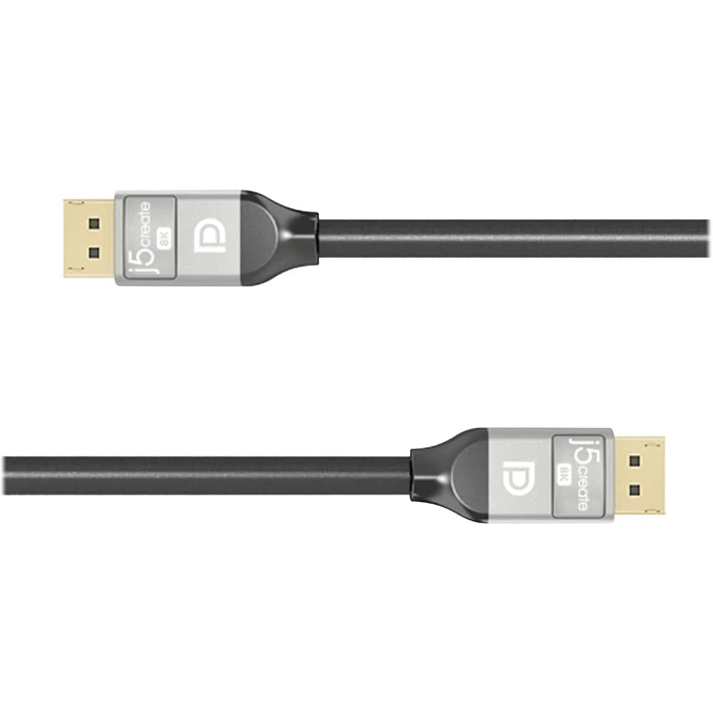Angle. j5create - 8K DisplayPort Cable - Black.