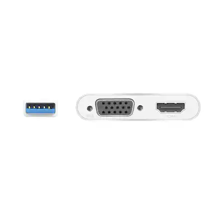 Front. j5create - USB 3.0 to Dual VGA HDMI Multi-Monitor Adapter - Silver.