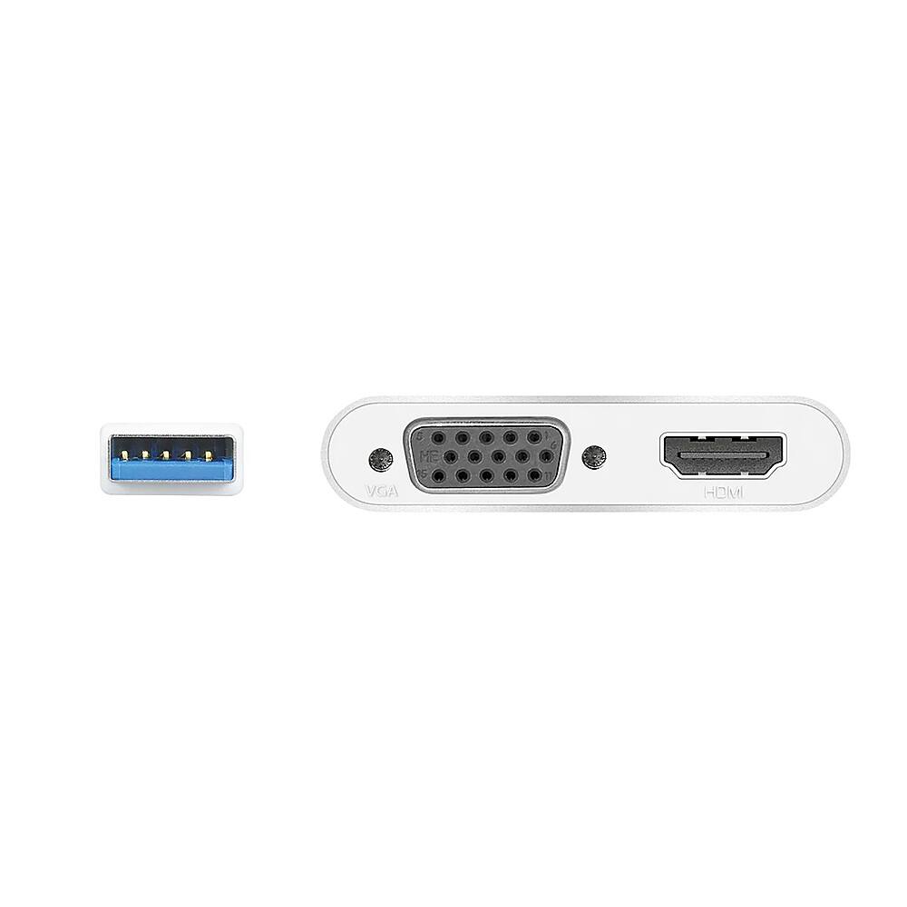 Front. j5create - USB 3.0 to Dual VGA HDMI Multi-Monitor Adapter - Silver.