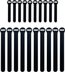 Wrap-It Storage - Self-Gripping Cable Ties (20-Pack) Reusable Hook and Loop Cord Organizer Cable Tie for Cord Management and Organization - Black - Angle_Zoom