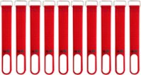 Wrap-It Storage - Cinch-Straps, 5" 10-Pack Write on Label for Cord Identification and Cable Management, Reusable Multi-Purpose Straps - Red - Angle_Zoom
