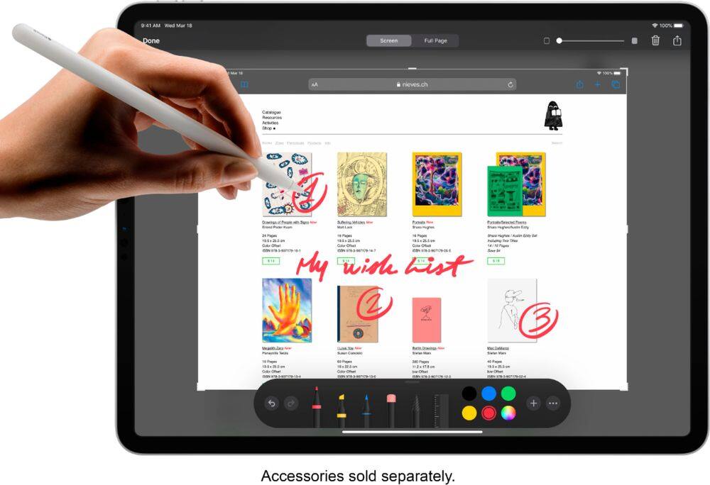 Alt View 15. Apple - Geek Squad Certified Refurbished 11-Inch iPad Pro with Wi-Fi - 128GB - Silver.
