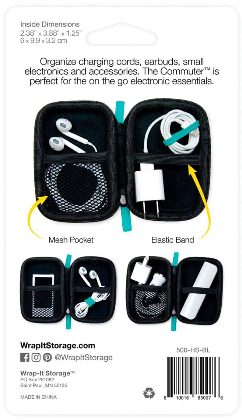 Alt View 14. Wrap-It Storage - The Commuter Hard-Shell Storage Case - Black.