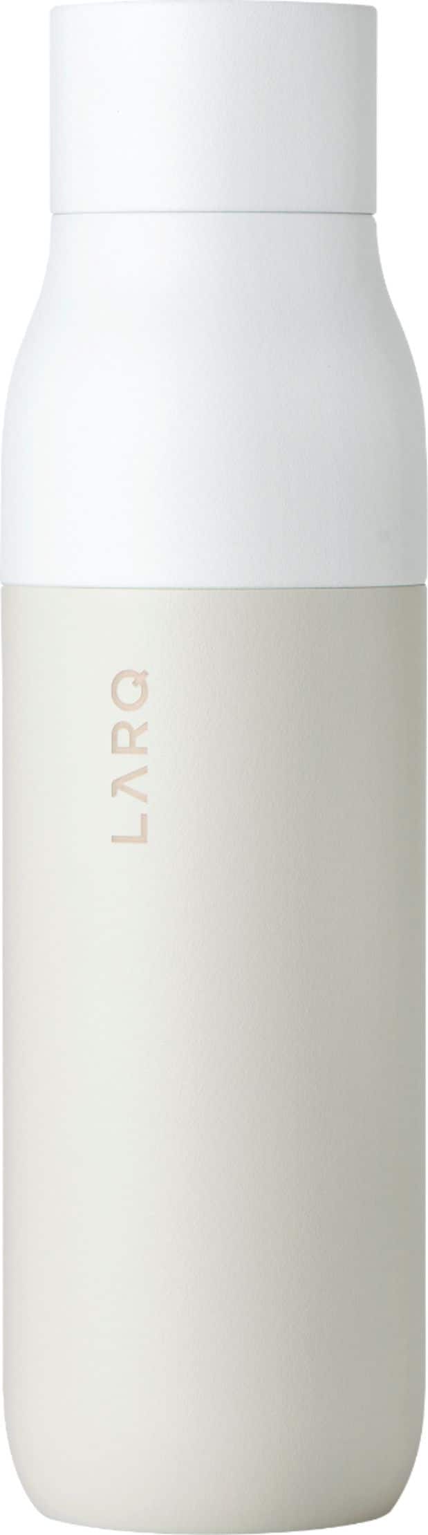 The text on the image reads: "17oz / 500ml / LARQ 9.56" 24.3cm 2.67" 6.8cm."