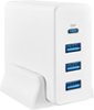 Insignia™ - 47W 4-Port Wall Charger with 1 USB-C & 3 USB Ports with 4ft Power Cord for iPhone, Samsung Smartphones, Tablets and More - White