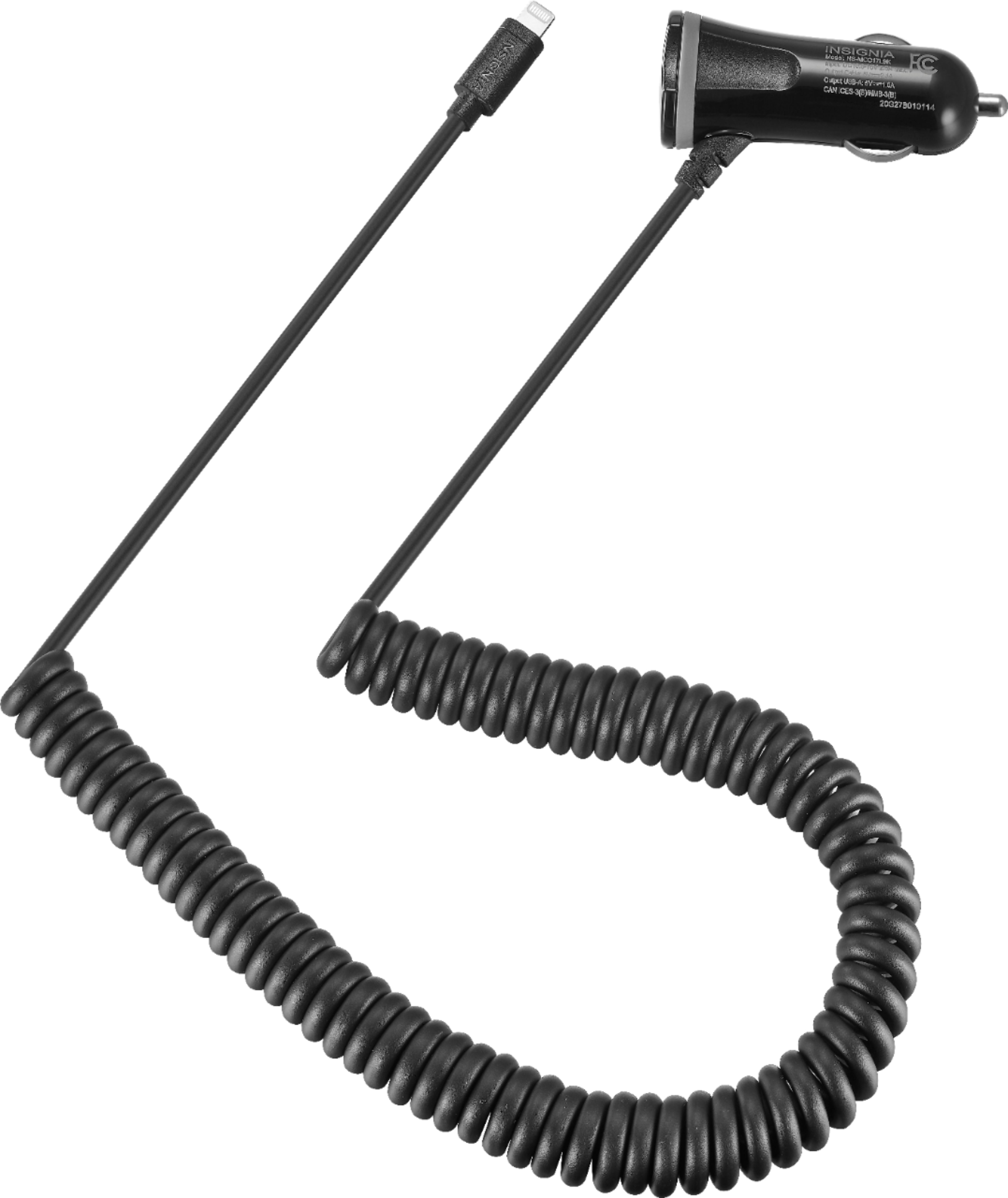 Alt View 12. Insignia™ - 17 W Apple MFi Certified 9' Vehicle Charger for iPhone/iPad/iPod - Black.