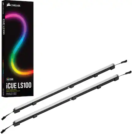 Front. CORSAIR - Smart Lighting Strip Expansion Kit - Black.