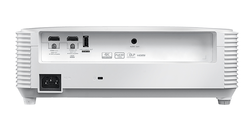 Back View: AAXA - 4K1 LED Home Theater Projector, 30,000 Hour LEDs, Native 4K UHD Resolution, Dual HDMI, 1500 Lumens, & E-Focus - Space Gray