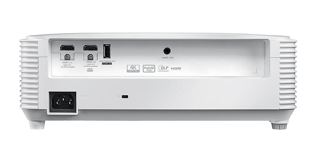 Back. Optoma - HD39HDR High Brightness HDR Home Theater Projector with 4000 lumens & Fast 8.4ms response time with 120Hz - White.