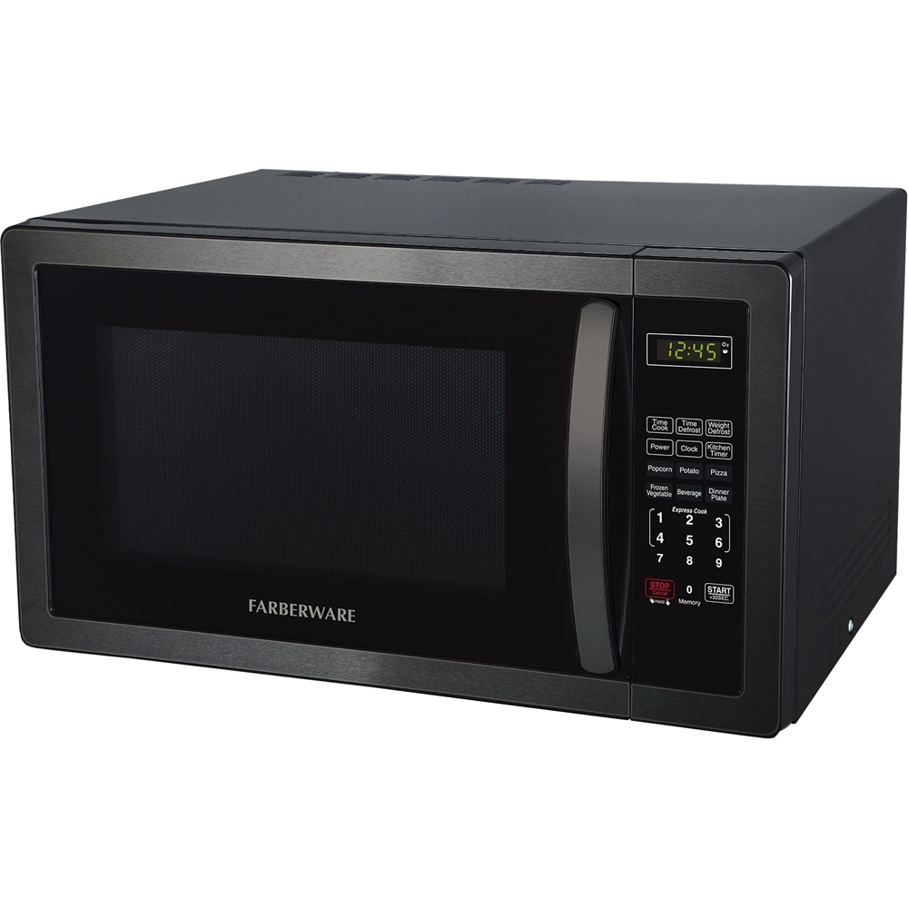 Farberware - Classic 1.1 Cu. Ft. Countertop Microwave Oven - Black stainless steel