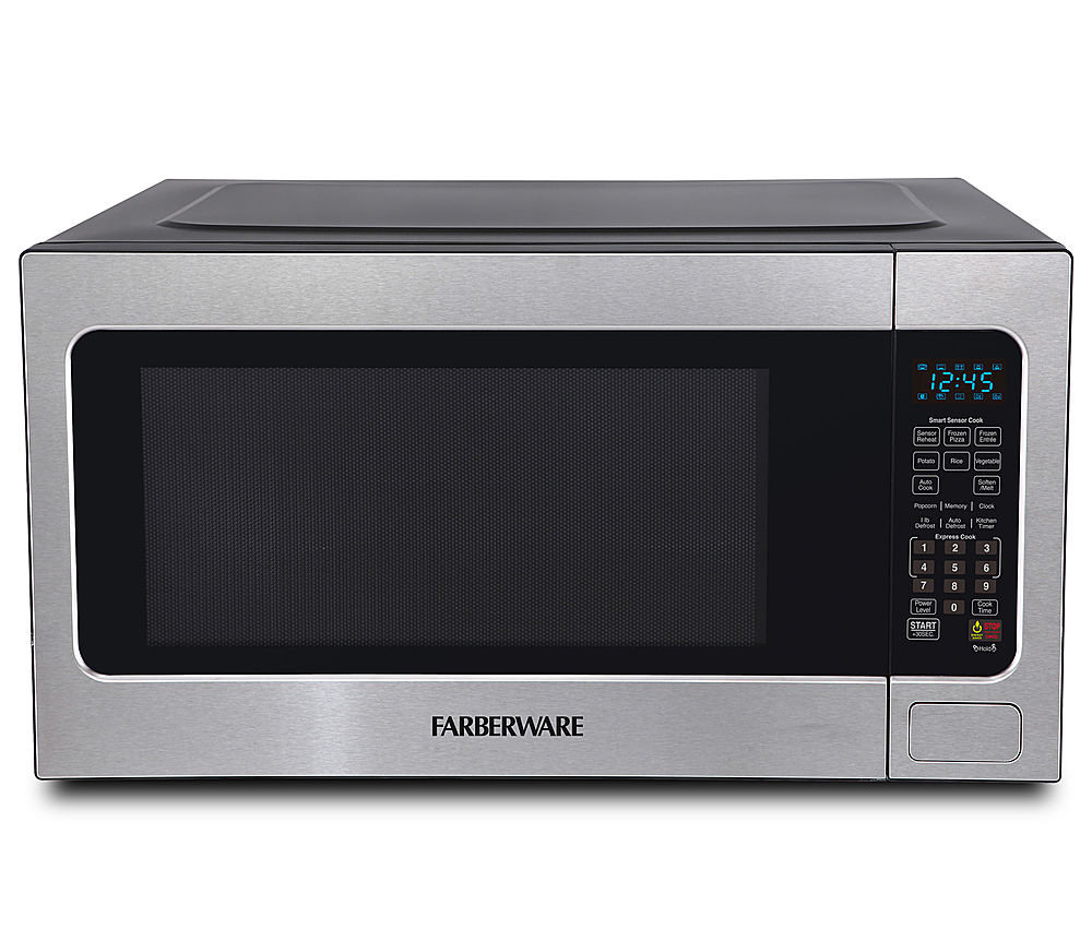 Angle View: Farberware - Professional 2.2 Cu. Ft. Countertop Microwave with Sensor Cooking - Premium Stainless Steel