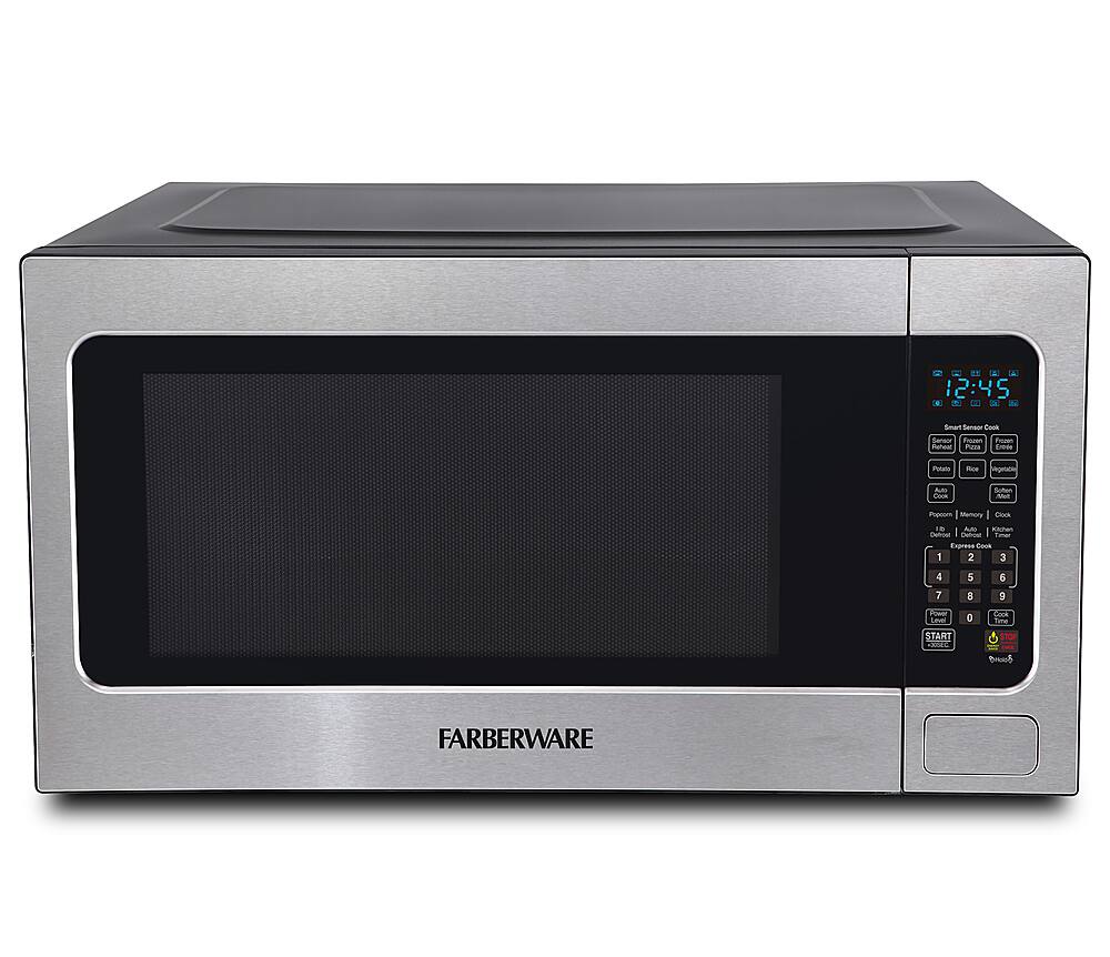 Angle. Farberware - Professional 2.2 Cu. Ft. Countertop Microwave with Sensor Cooking - Premium Stainless Steel.