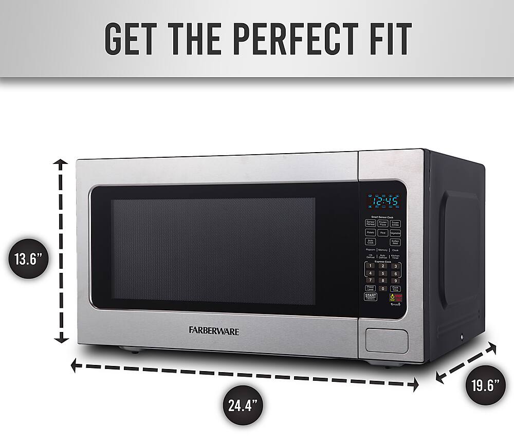 Alt View 11. Farberware - Professional 2.2 Cu. Ft. Countertop Microwave with Sensor Cooking - Premium Stainless Steel.