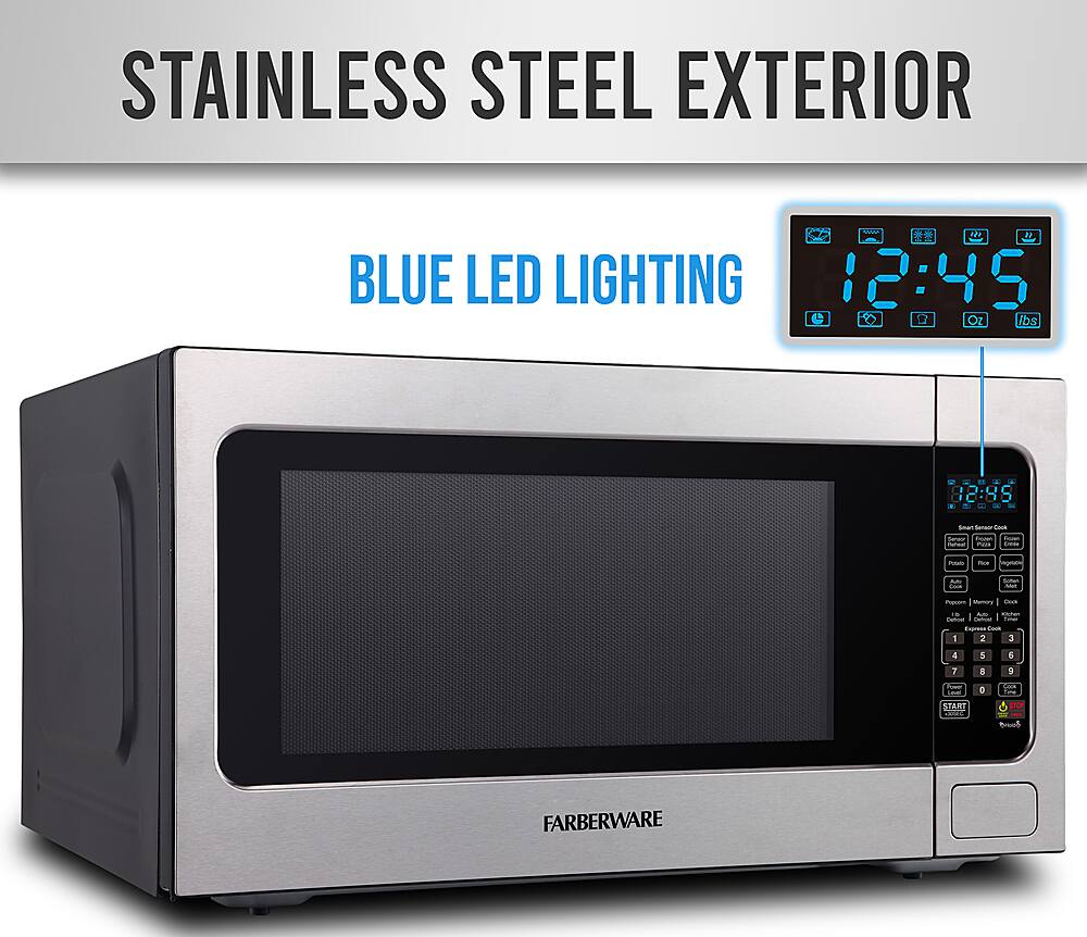 Alt View 15. Farberware - Professional 2.2 Cu. Ft. Countertop Microwave with Sensor Cooking - Premium Stainless Steel.
