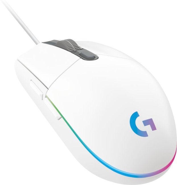 Logitech - G203 LIGHTSYNC Wired Optical Gaming Mouse with 8,000 DPI sensor - White_0