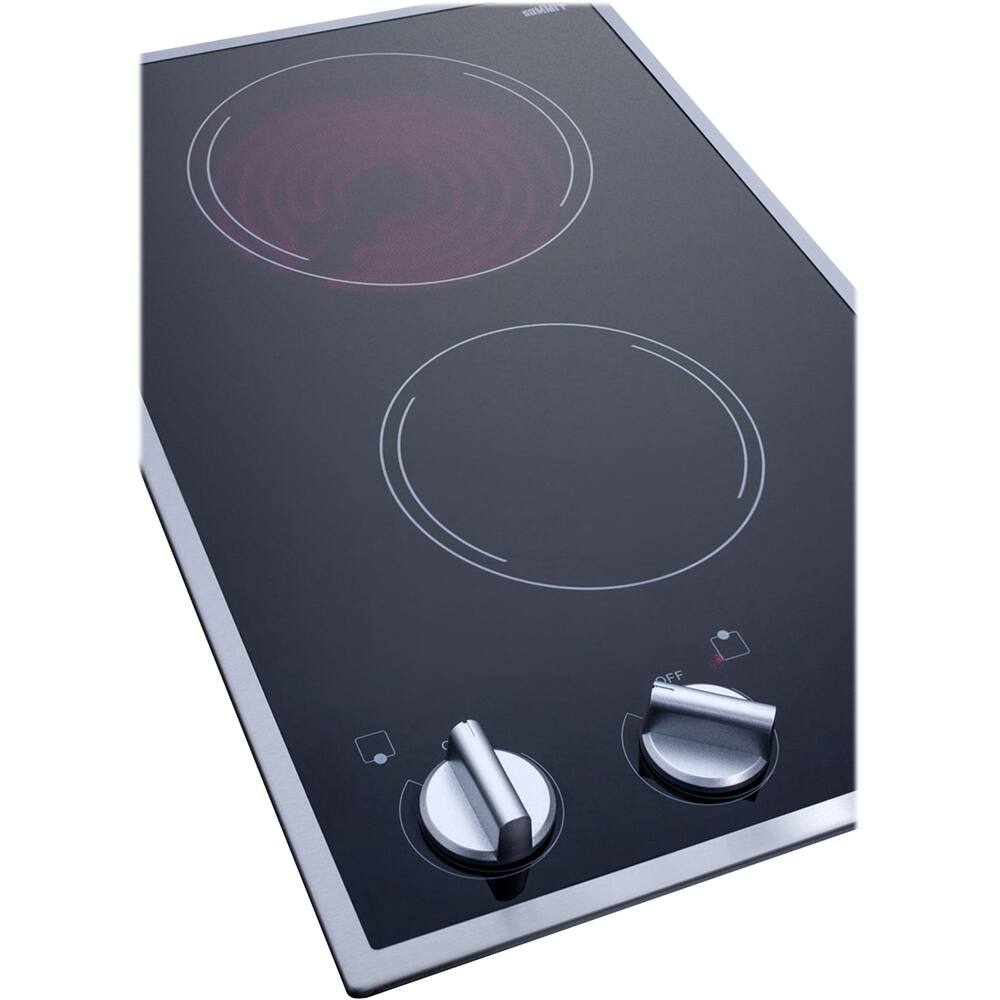 Alt View 11. Summit Appliance - 12" Built-In Electric Cooktop with 2 Burners and Residual Heat Indicator.