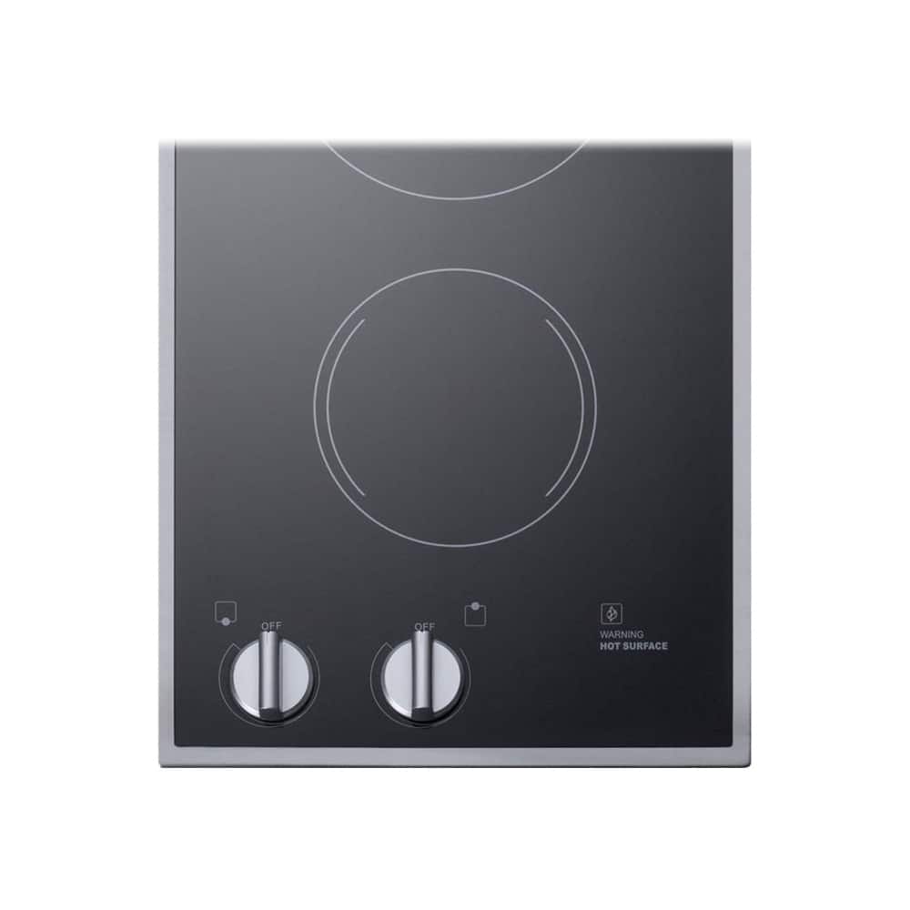 Alt View 13. Summit Appliance - 12" Built-In Electric Cooktop with 2 Burners and Residual Heat Indicator.