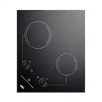 Summit Appliance - 21" Built-In Electric Cooktop with 2 Burners and Residual Heat Indicator - Black - Front_Zoom