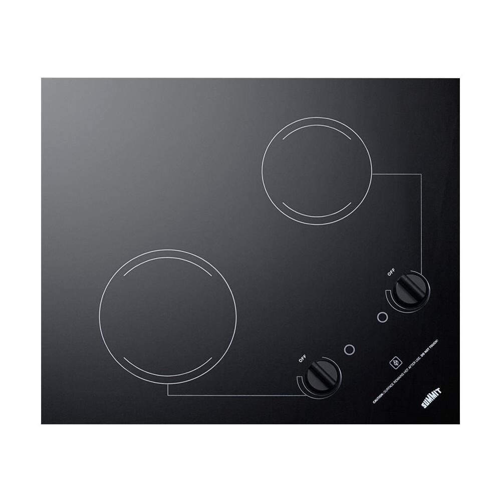 Alt View 11. Summit Appliance - 21" Built-In Electric Cooktop with 2 Burners and Residual Heat Indicator - Black.