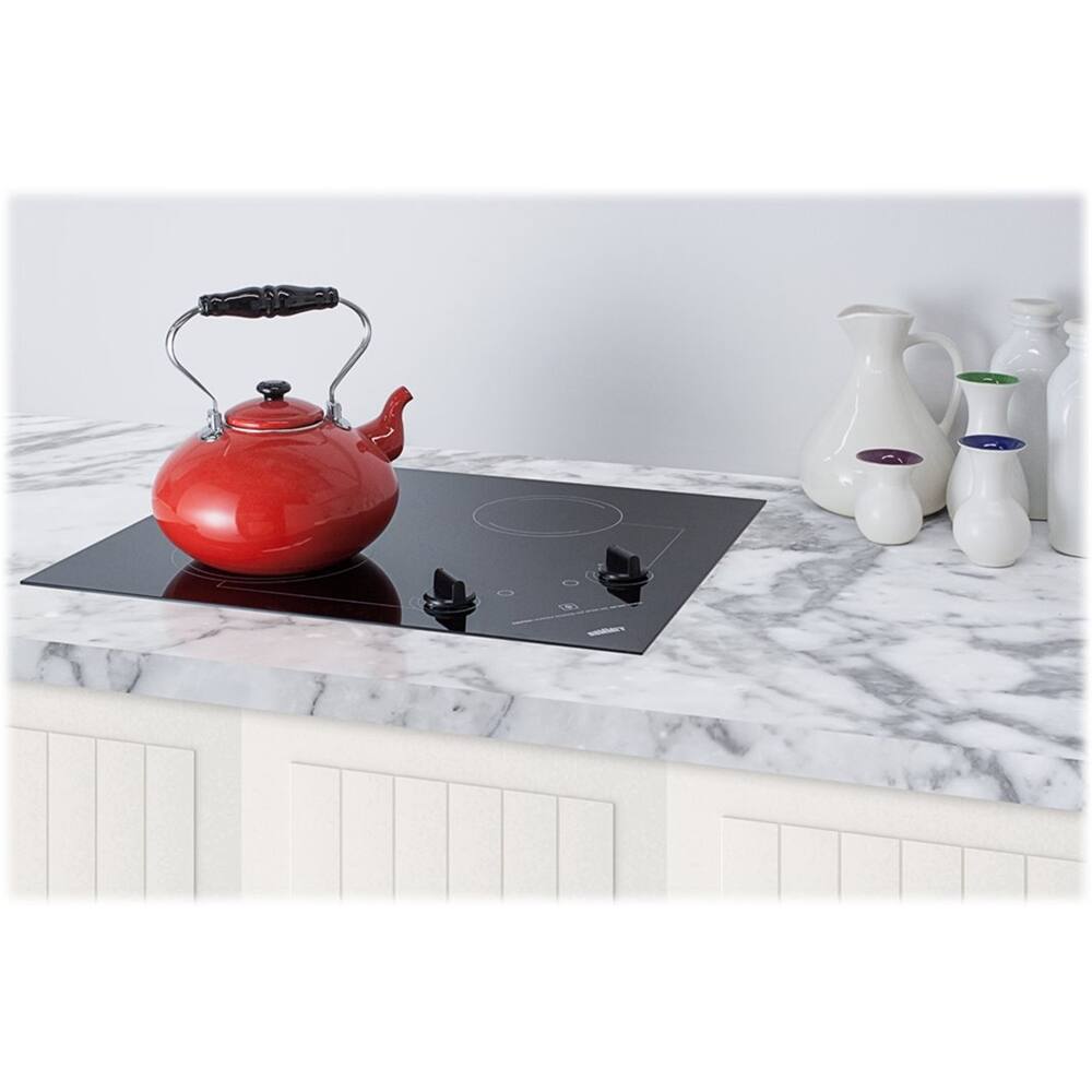 Alt View 13. Summit Appliance - 21" Built-In Electric Cooktop with 2 Burners and Residual Heat Indicator - Black.