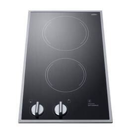 Summit Appliance - 12" Built-In Electric Cooktop with 2 Burners and Residual Heat Indicator - Black