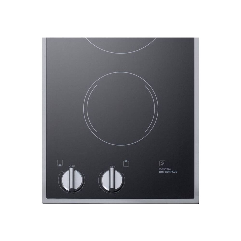 Alt View 15. Summit Appliance - 12" Built-In Electric Cooktop with 2 Burners and Residual Heat Indicator.