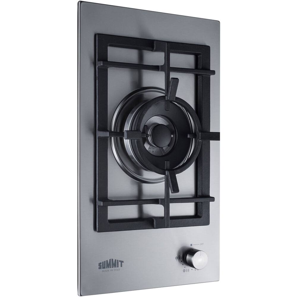 Alt View 11. Summit Appliance - 12" Built-In Gas Cooktop with 1 Burner - Stainless Steel.