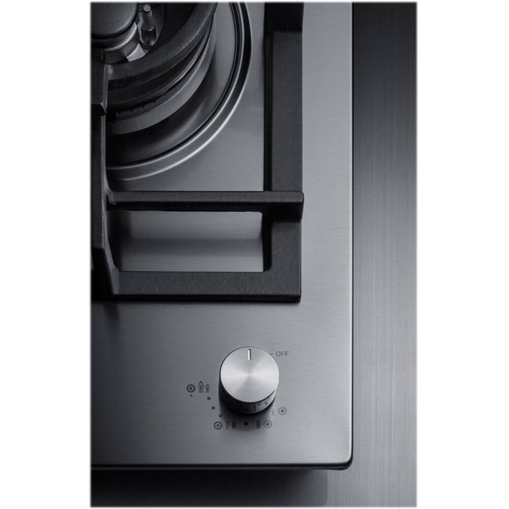 Alt View 13. Summit Appliance - 12" Built-In Gas Cooktop with 1 Burner - Stainless Steel.