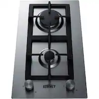 Summit Appliance - 12" Built-In Gas Cooktop with 2 Burners - Stainless Steel - Front_Zoom