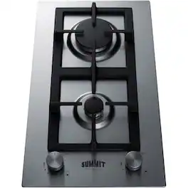 Summit Appliance - 12" Built-In Gas Cooktop with 2 Burners - Stainless Steel