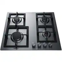 Summit Appliance - 24" Built-In Gas Cooktop with 4 Burners - Stainless Steel - Front_Zoom