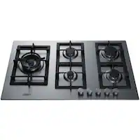 Summit Appliance - 34" Built-In Gas Cooktop with 5 Burners - Stainless Steel - Front_Zoom