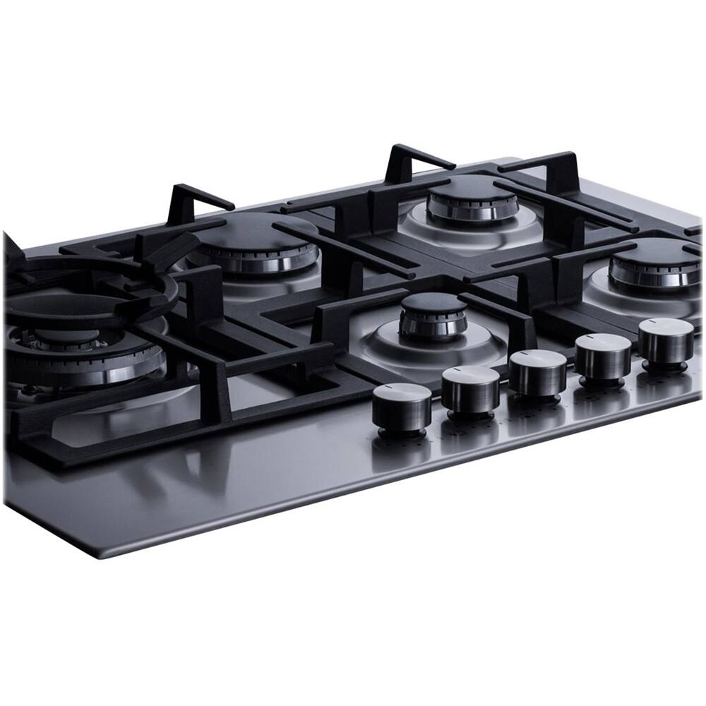 Alt View 11. Summit Appliance - 30" Built-In Gas Cooktop with 5 Burners - Stainless Steel.