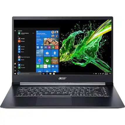 Front. Acer - Aspire 7 15.6" Laptop - Intel Core i7 - 16GB Memory - AMD Radeon RX Vega M GL - 512GB SSD - Black.
