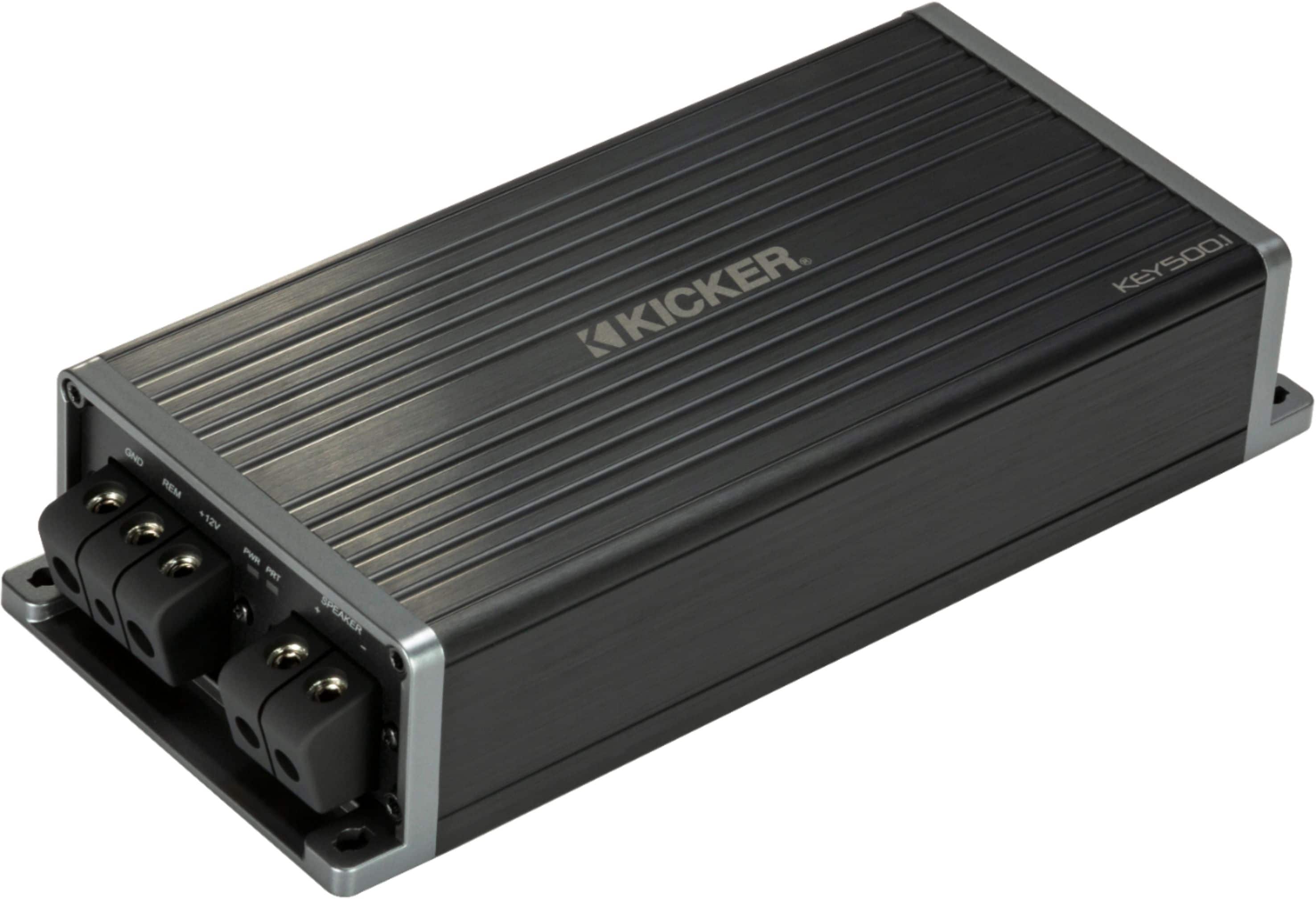 Angle. KICKER - KEY 500W Mono Amplifier with Variable Crossovers - Black.